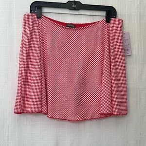 NWT Wild Fable Red Checkered Skater Skirt with built in shorts